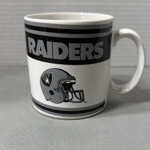 Oakland Raiders Mug Cup Classic Helmet & Logo Graphics Bold Stripe NFL Vintage